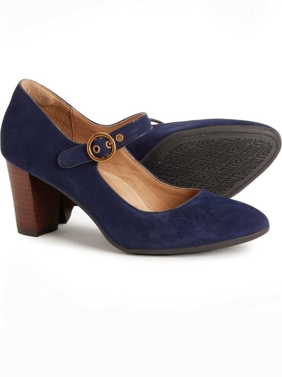 SÖFFT Shoes - Söfft SF0073477 Women's Sz 8M Sky Navy Blue Suede Petra Mary Jane Pumps